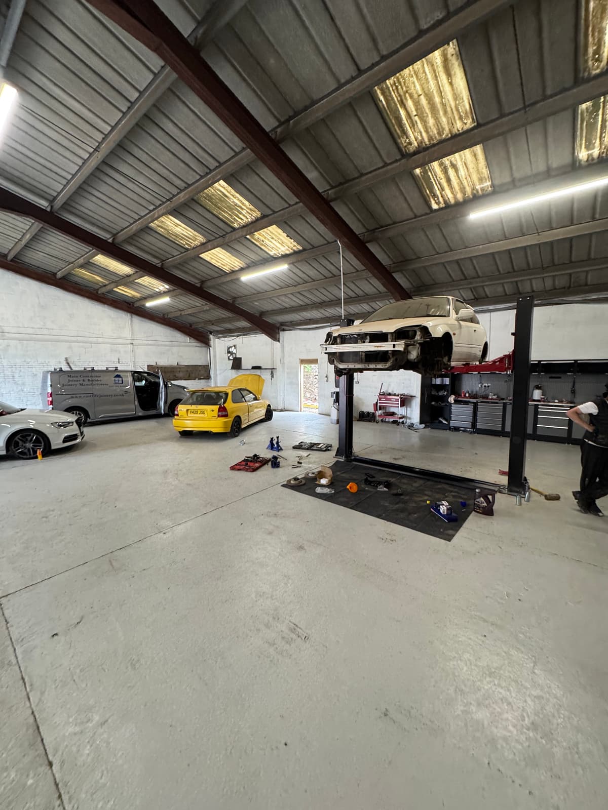 Mechanic working on a car
